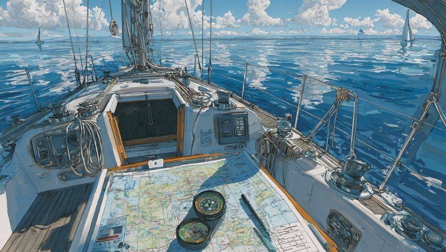 Sailing Navigation Basics with Chart and Compass