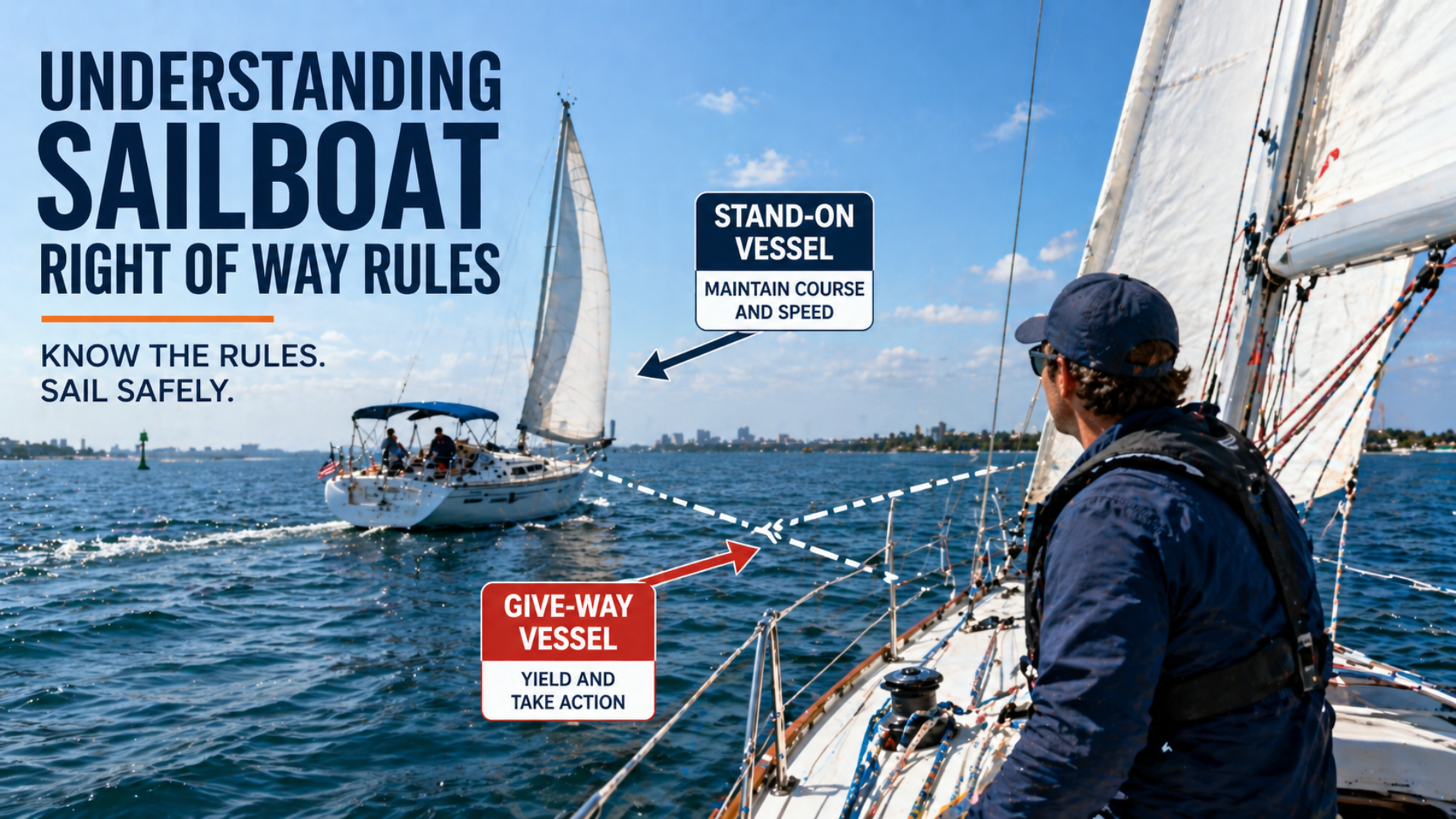 sailing right of way boats crossing paths on open water