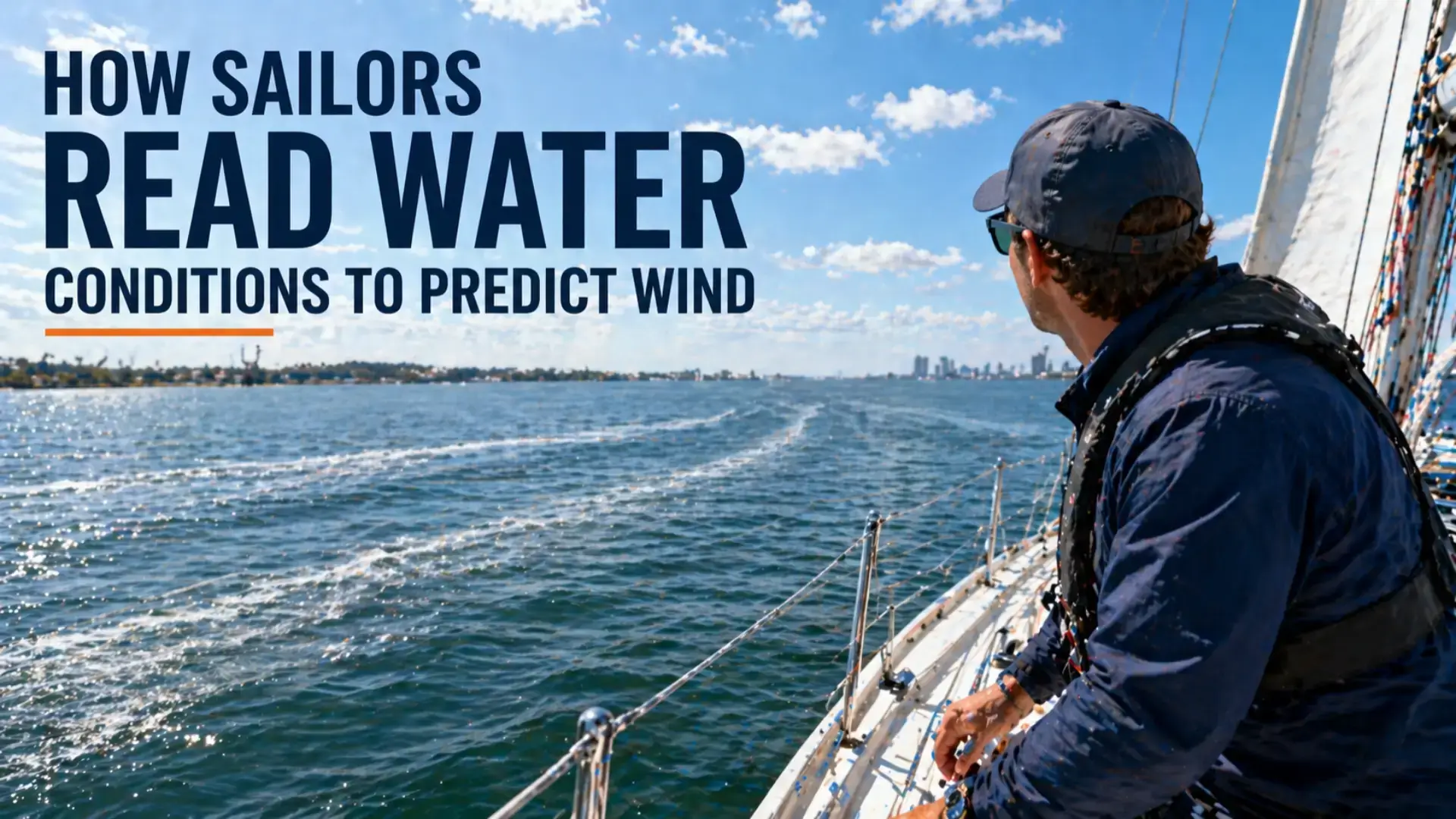 Reading water sailing observing wind patterns on water surface